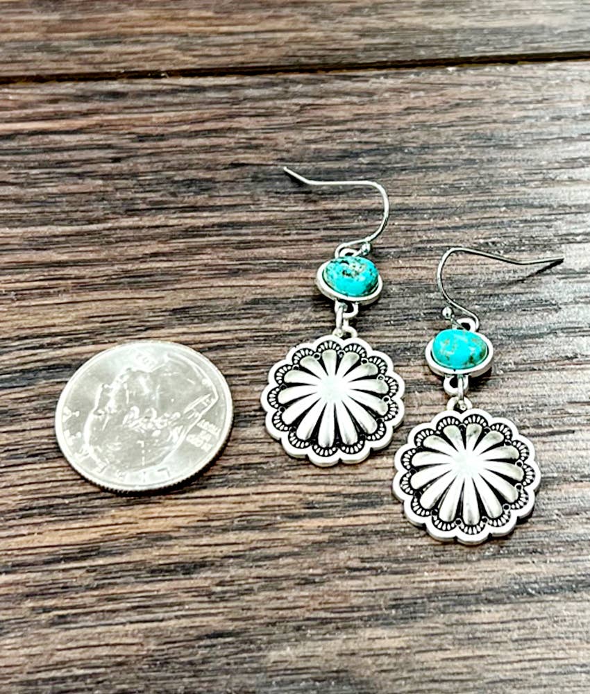 1.3" Concho Dangle Earrings