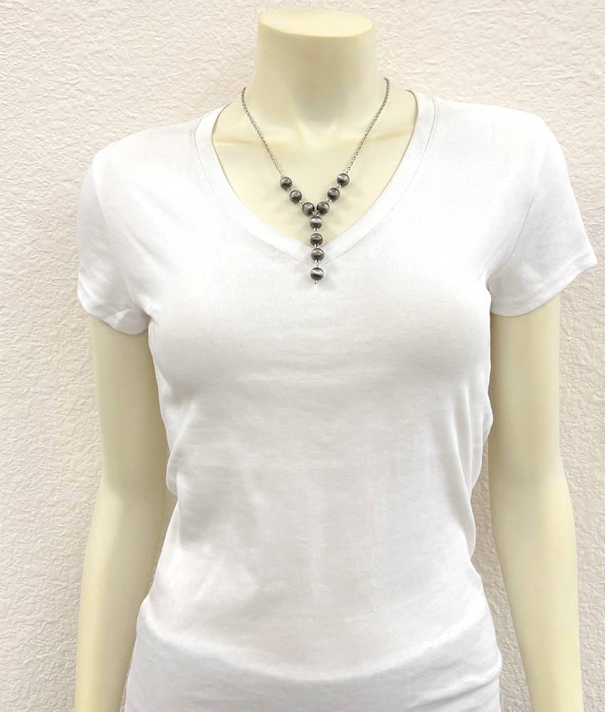 20" 10mm Western Bead Y-Necklace