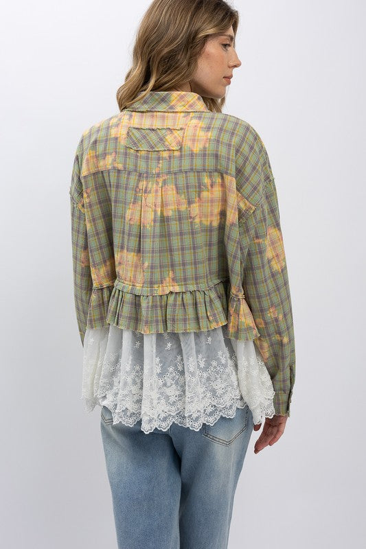 Laced Up in Plaid Bleached Flannel