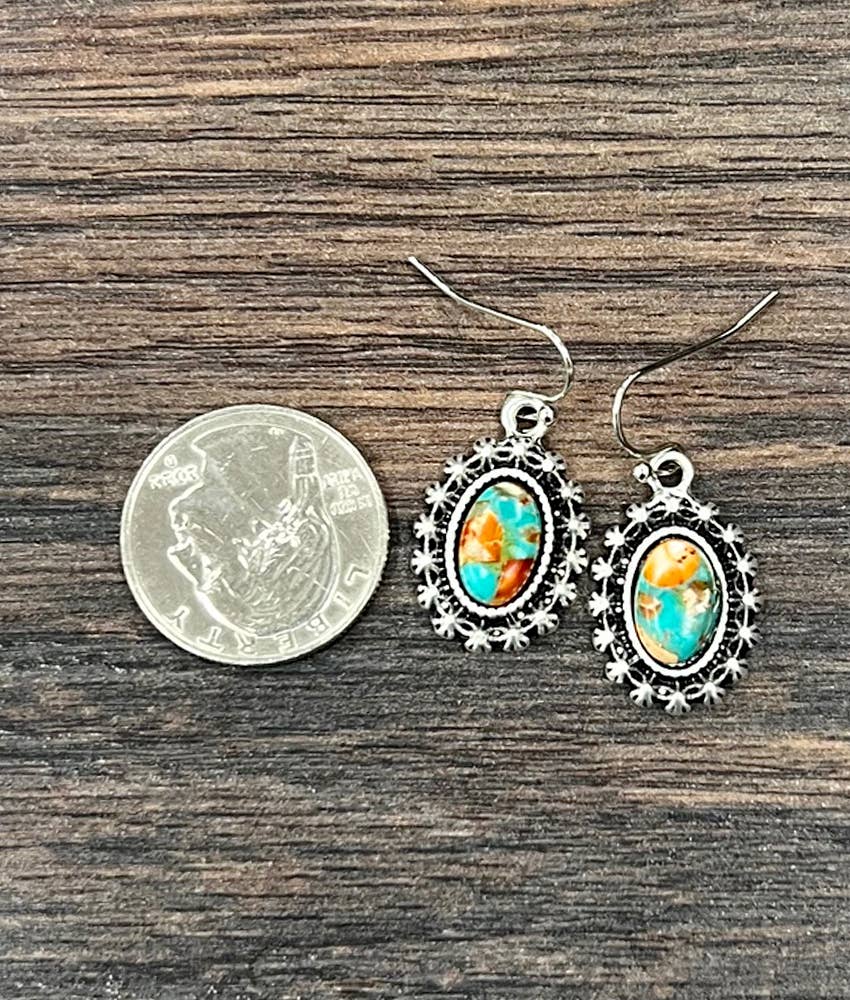 8mm Oval Gem Earrings