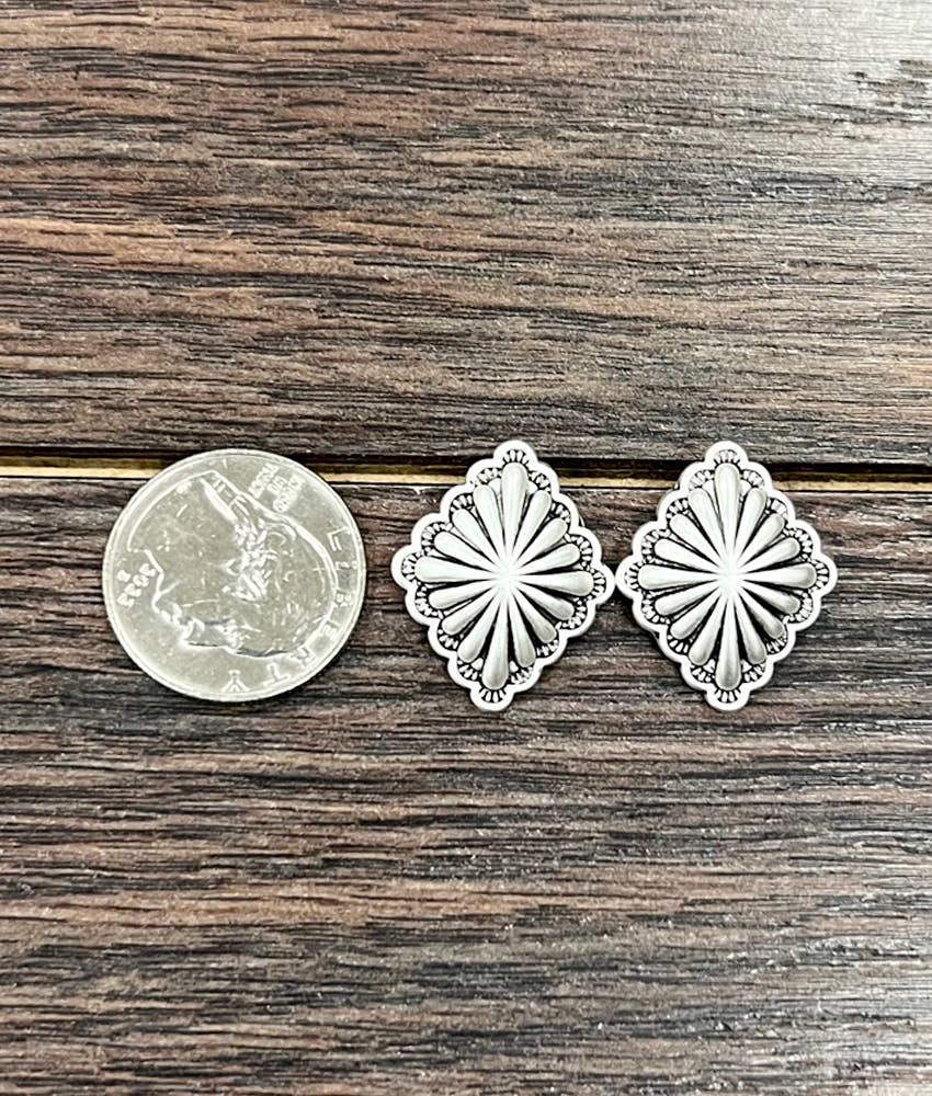 1" Southwest Concho Stud Earrings
