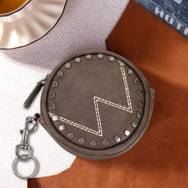 Wrangler Coin Pouch "W" Logo Bag Charm - Coffee