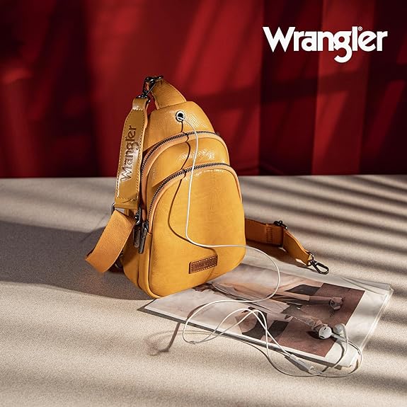 Wrangler Leather Sling Bag - Mustard