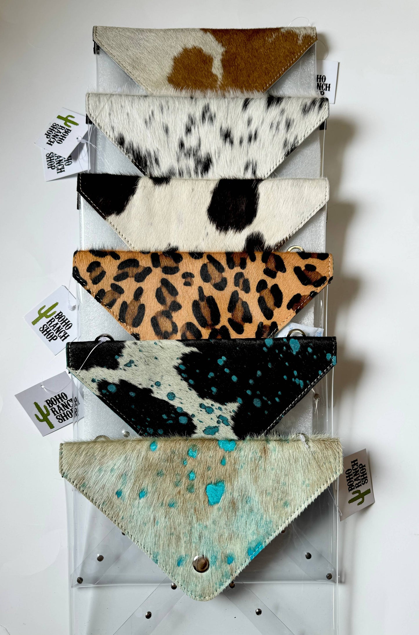 Western Cowhide Hairon Clear Crossbody Purse