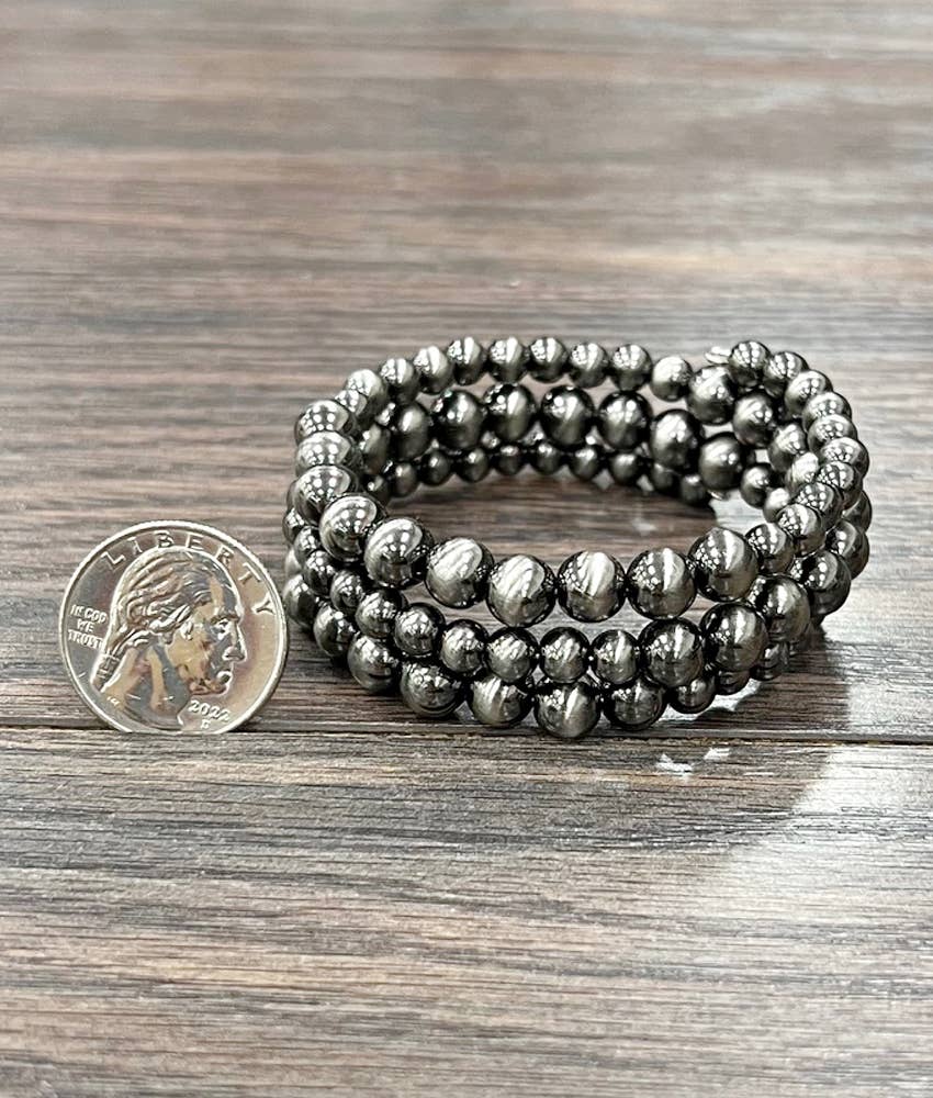 Polished Western Bead Wrap Bracelet