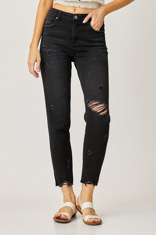 Boho Black Risen Jeans - Roaming Gypsy Boutique