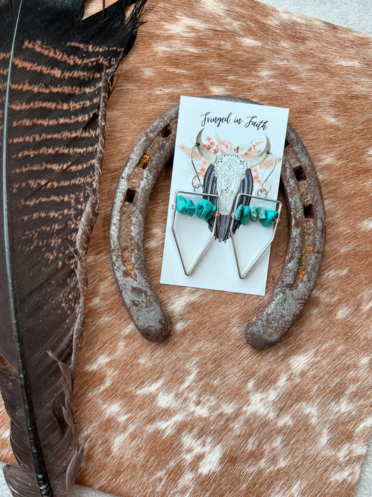 Turquoise Arrowhead Earring