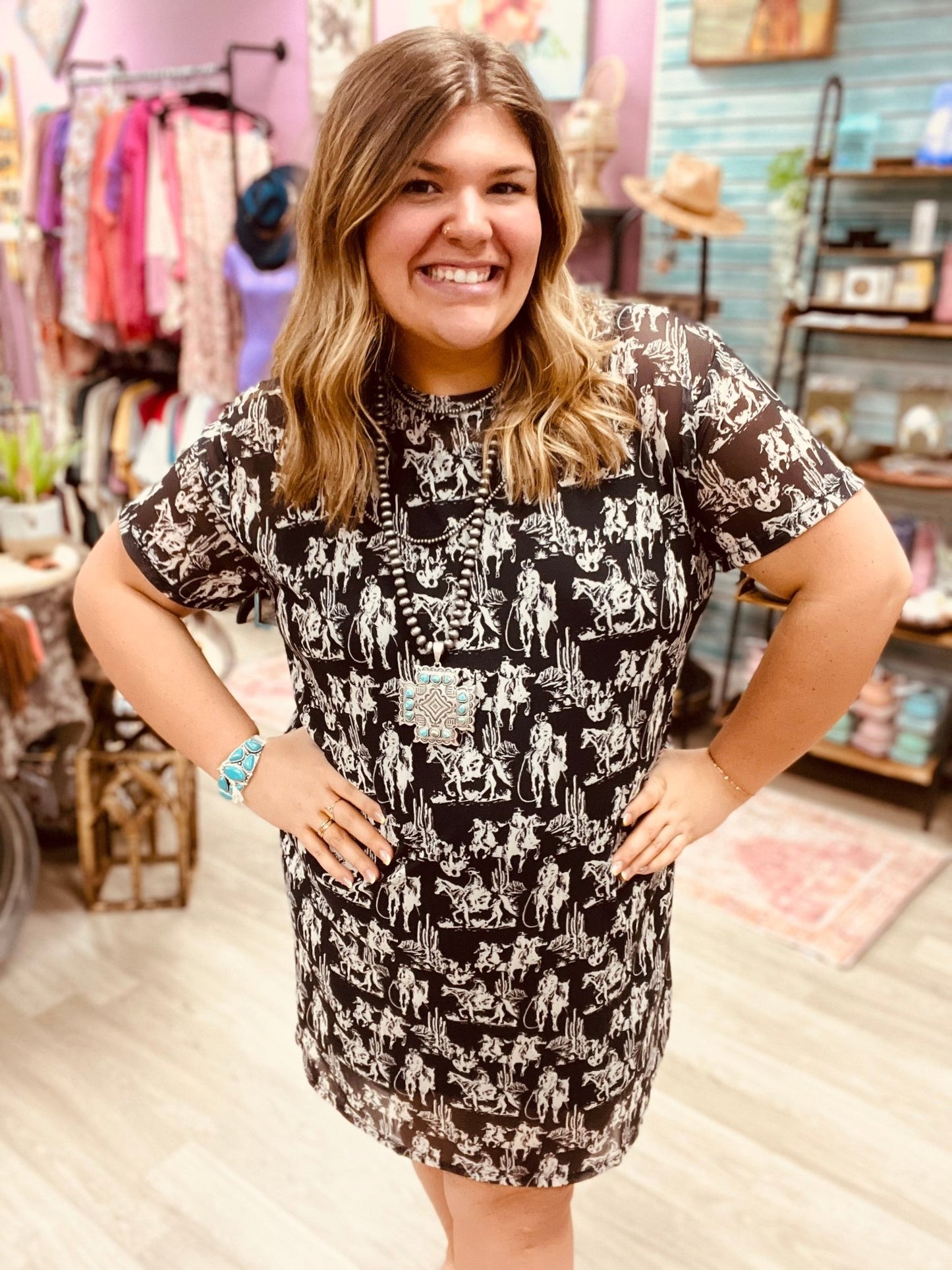 Curvy Midnight Ride Mesh Dress - Roaming Gypsy Boutique