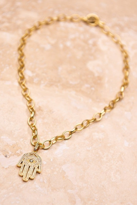Hamsa Necklace - Roaming Gypsy Boutique