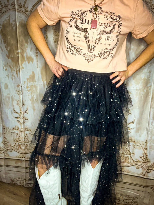 Midnight Star Concert Skirt - Roaming Gypsy Boutique