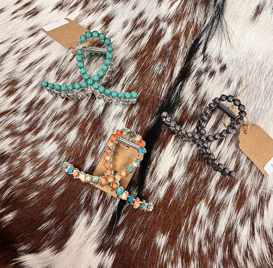 Mini Rockin Navajo Pearl Hair Clip - Roaming Gypsy Boutique