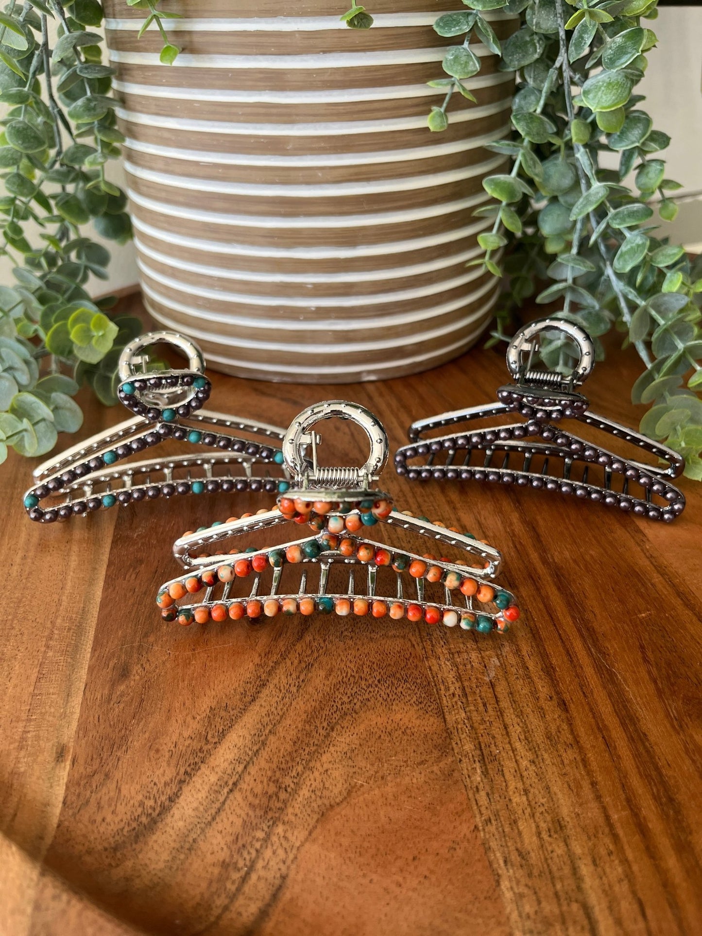 Navajo Pearl Triangle Hair Clip - Roaming Gypsy Boutique