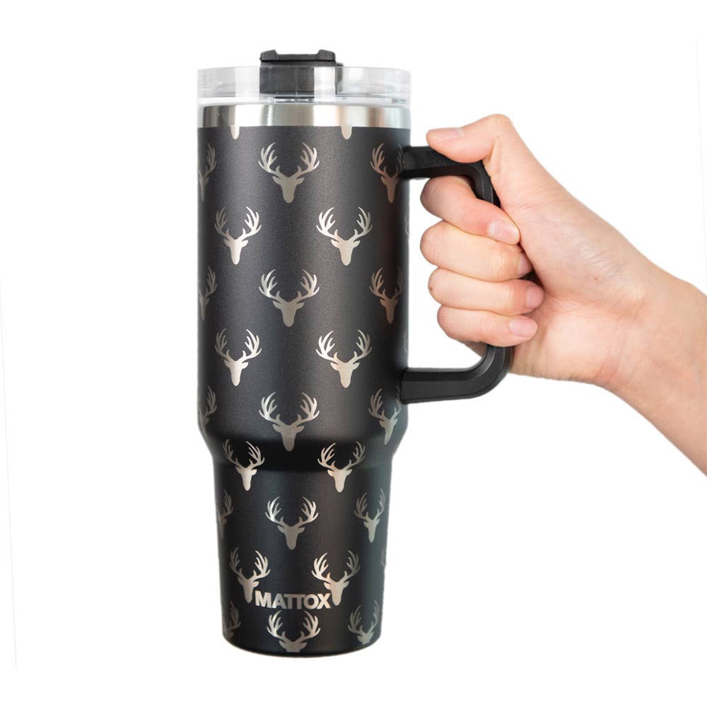 Oh Deer Black Tumbler - Roaming Gypsy Boutique