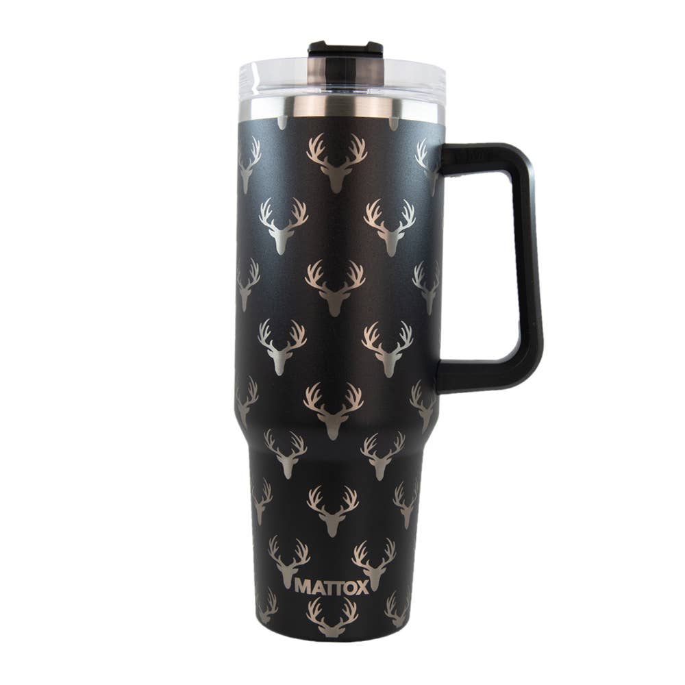 Oh Deer Black Tumbler - Roaming Gypsy Boutique