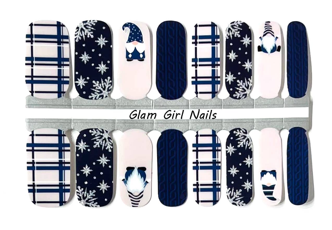 Plaid Gnome Christmas Nail Wraps - Roaming Gypsy Boutique
