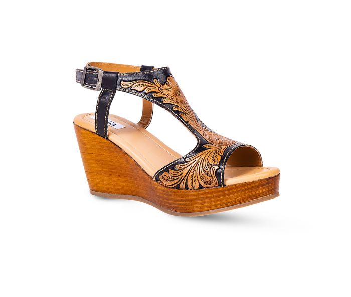 Sultry Tooled Wedge Sandal