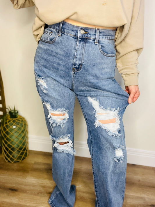 SK Distressed Denim - Roaming Gypsy Boutique