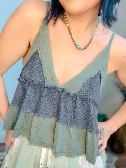 Thunderstruck Waffle Rocker Tank - Roaming Gypsy Boutique