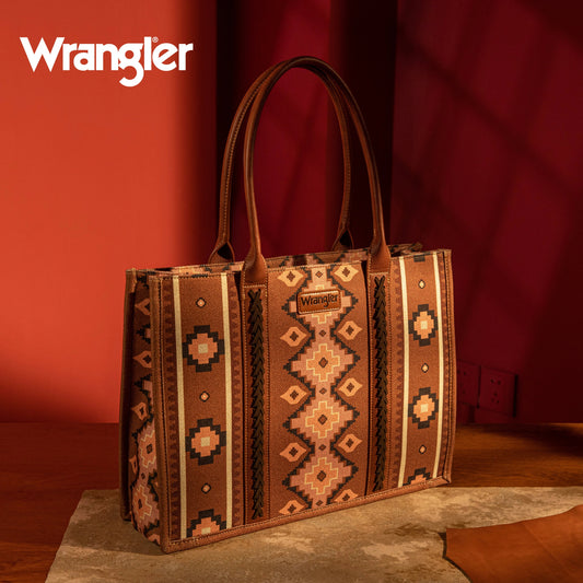 Wrangler Dark Brown Wide Tote - Roaming Gypsy Boutique