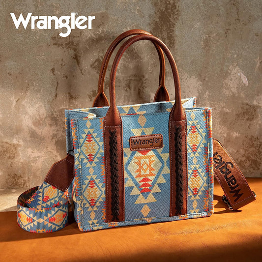 Wrangler Sultry Blue Canvas Crossbody Tote - Roaming Gypsy Boutique