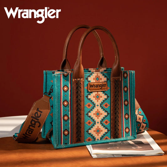 Wrangler Turquoise Canvas Crossbody Tote - Roaming Gypsy Boutique