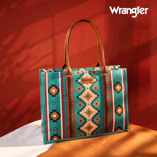 Wrangler Turquoise Wide Tote - Roaming Gypsy Boutique