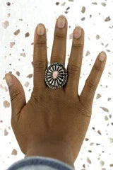 Pink Stone Concho Ring