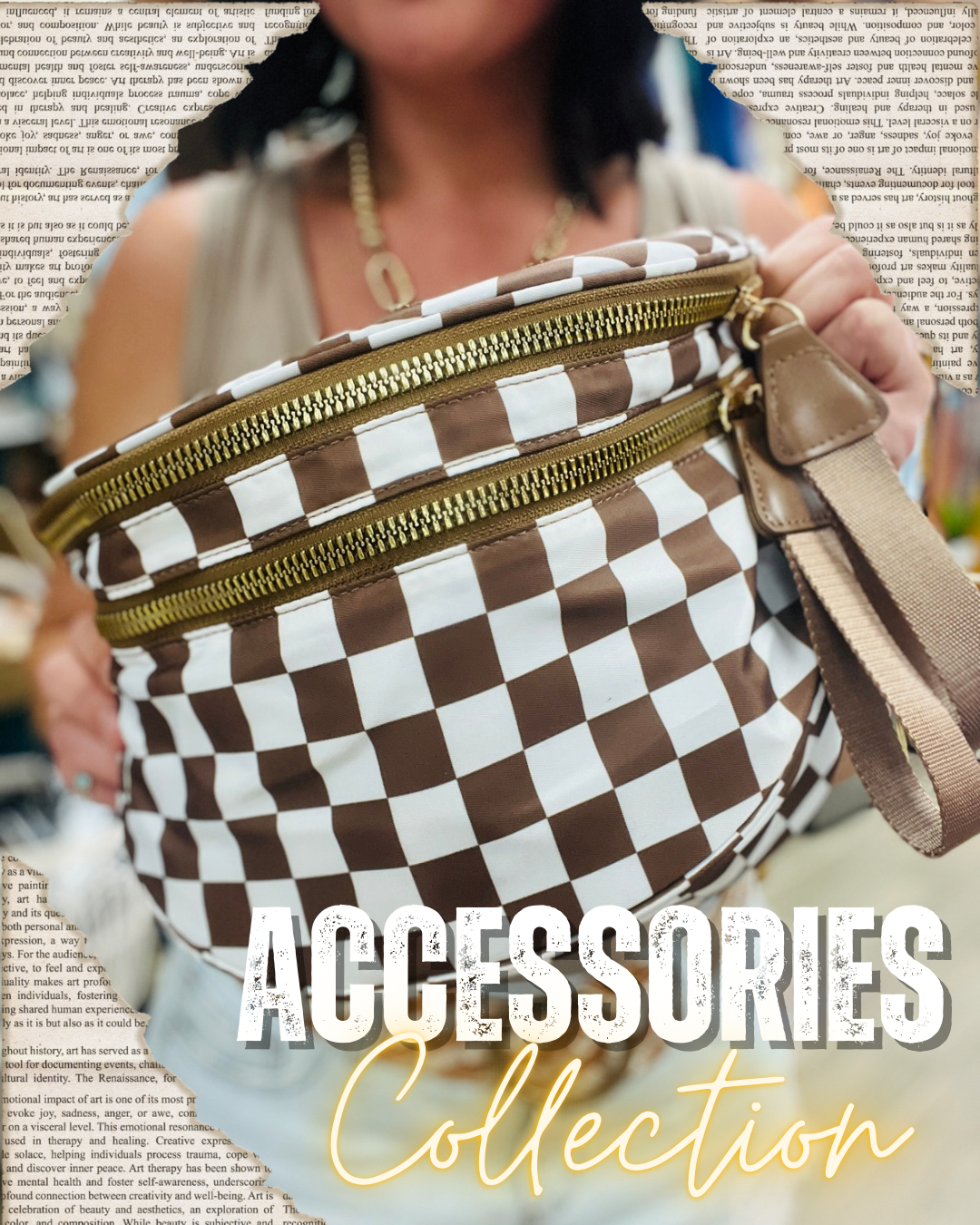 boutique accessories | checkered print bags | viral car freshener | hair clip | trucker hats