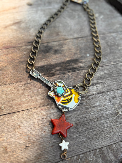 Boho Guitar Necklace