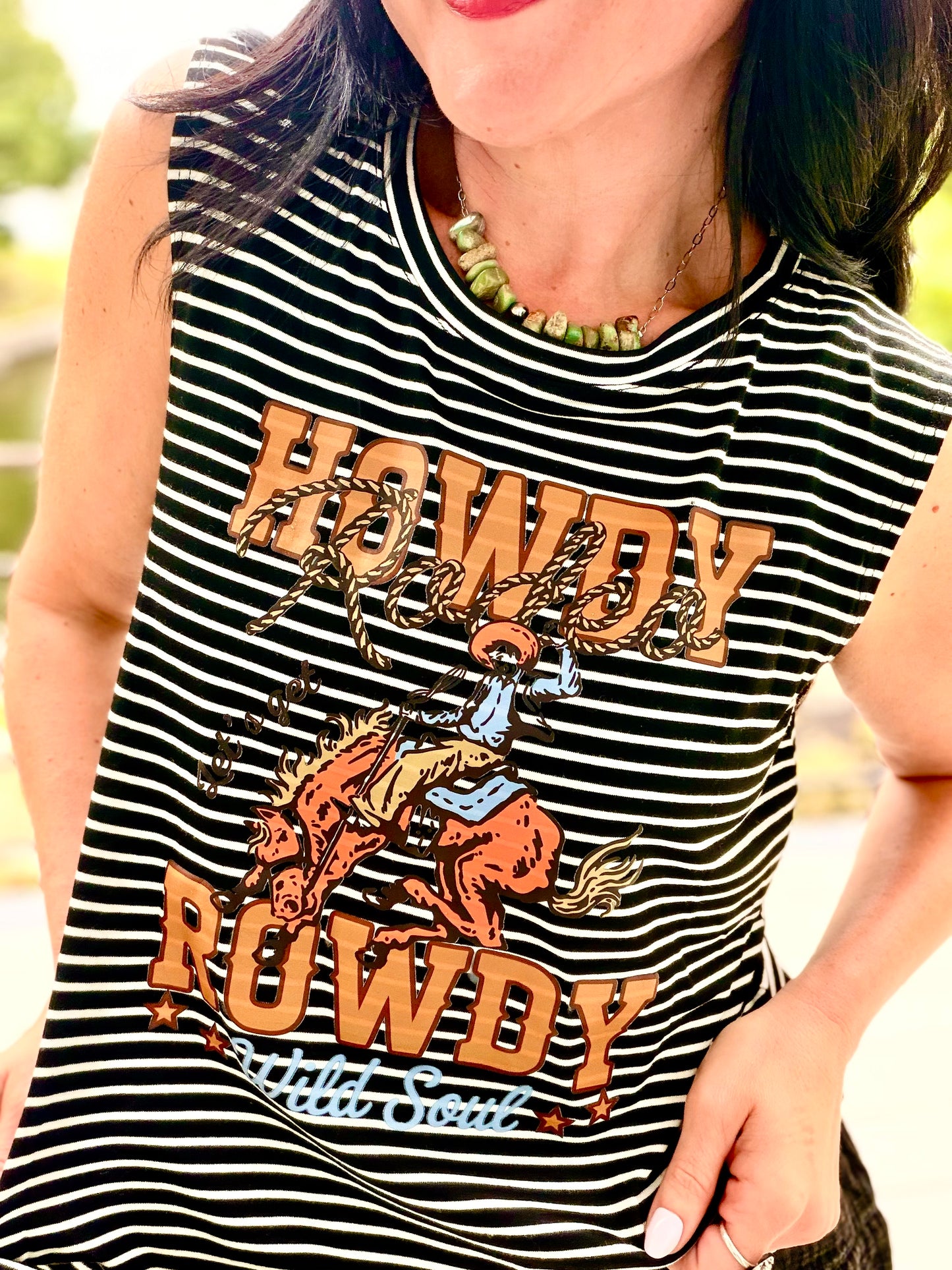 Howdy Rowdy Striped Tank Top