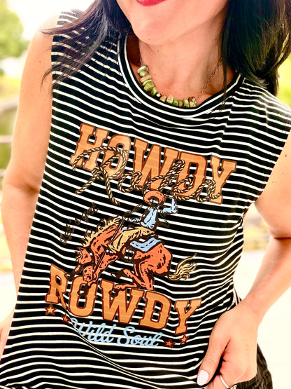 Howdy Rowdy Striped Tank Top