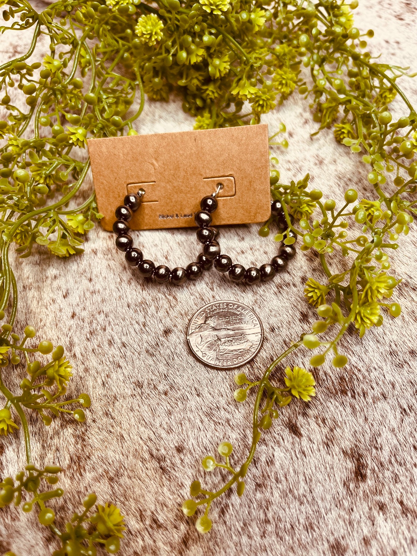 Western Pearl Hoop Earrings