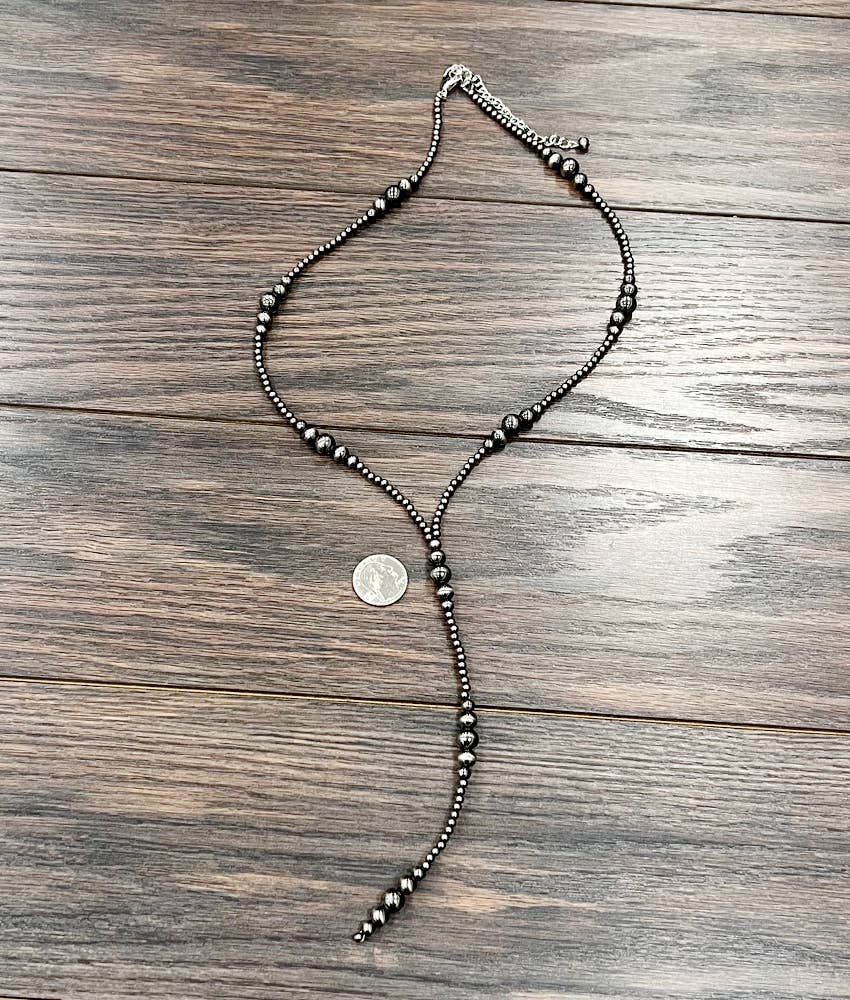 31" Clustered Polish Bead Tassel Necklace