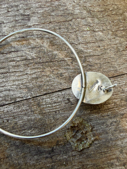 Stone 2" Hoop Earrings