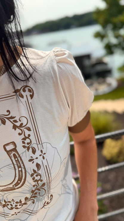 Sage & Horseshoe Tee