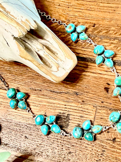 Teardrop Kingman Lariat Necklace