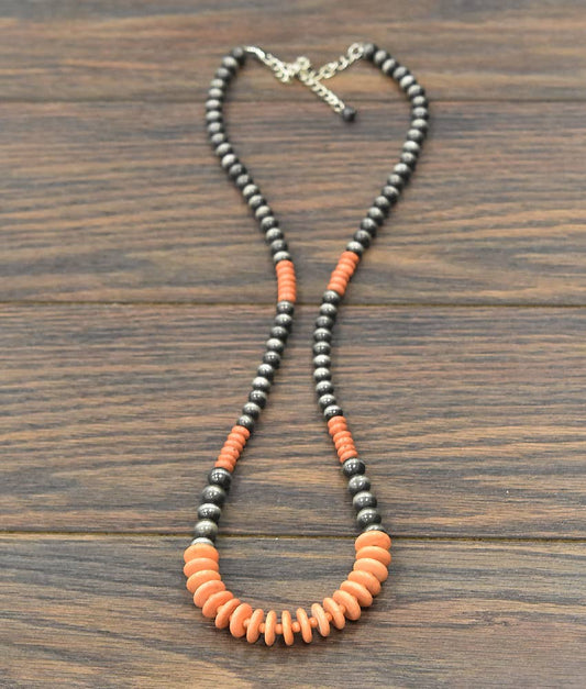30" Annie Orange Bead Necklace