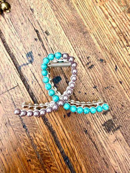 Rockin Western Pearl Hair Clip