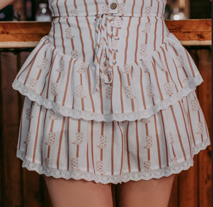 Western boot print skort | Country Dance Skirt