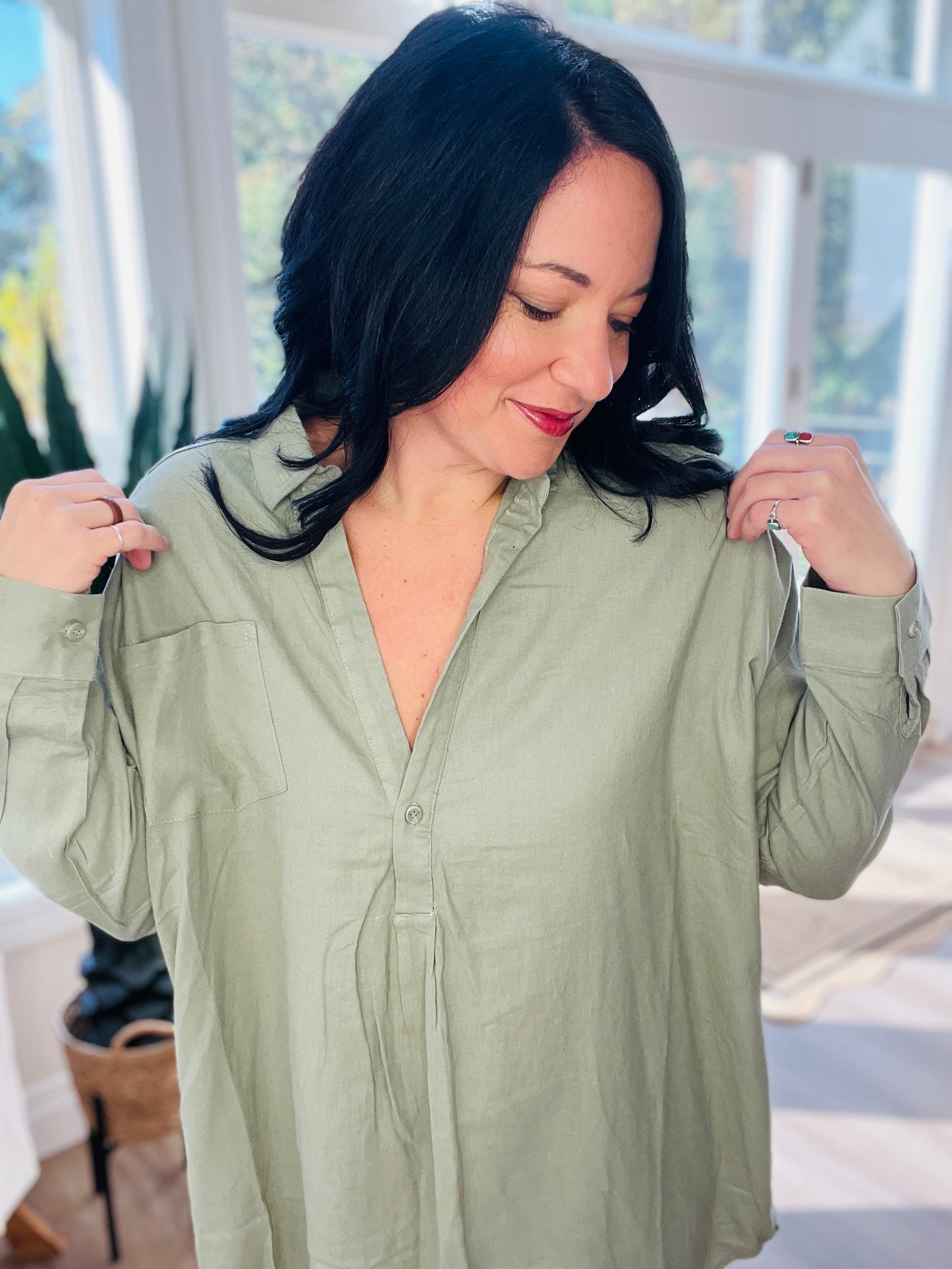 Romny Green Boho Top