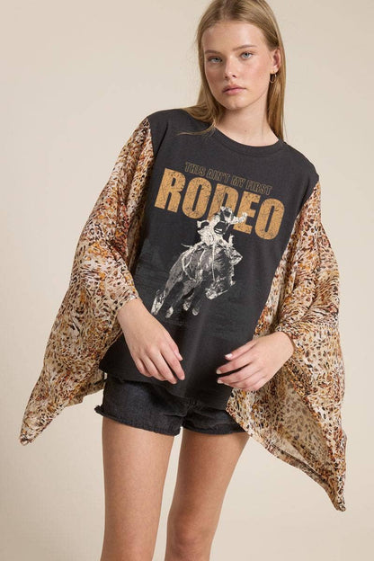 This Ain'T My First Rodeo Cowboy Graphic Kantha Top