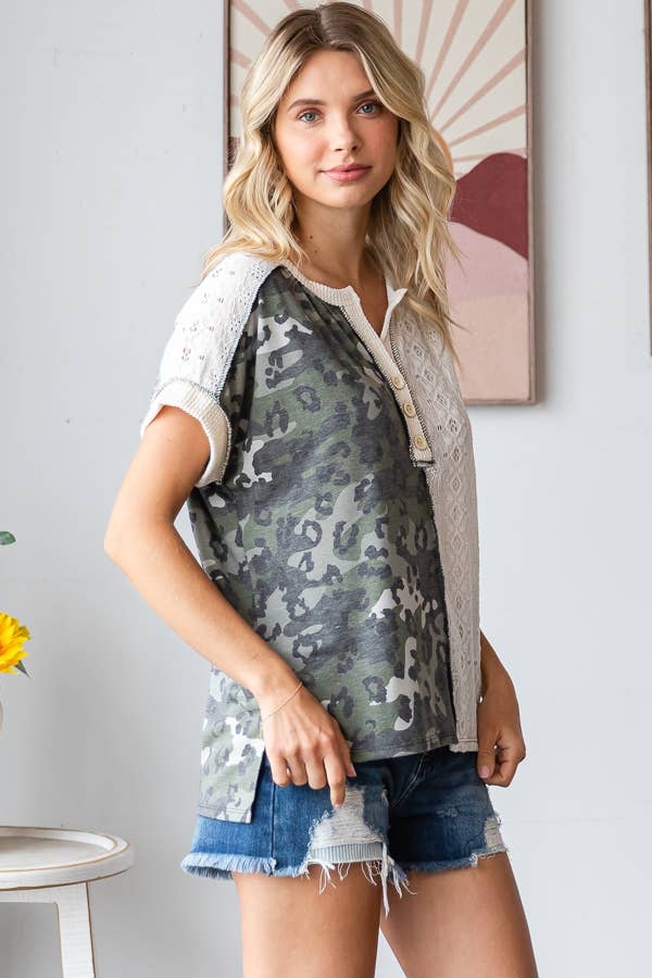 Camo Lace Calgary Top