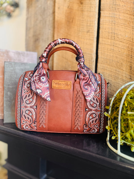 Wrangler Bandana Paisley Print Barrel Crossbody