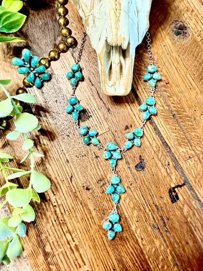 Teardrop Kingman Lariat Necklace