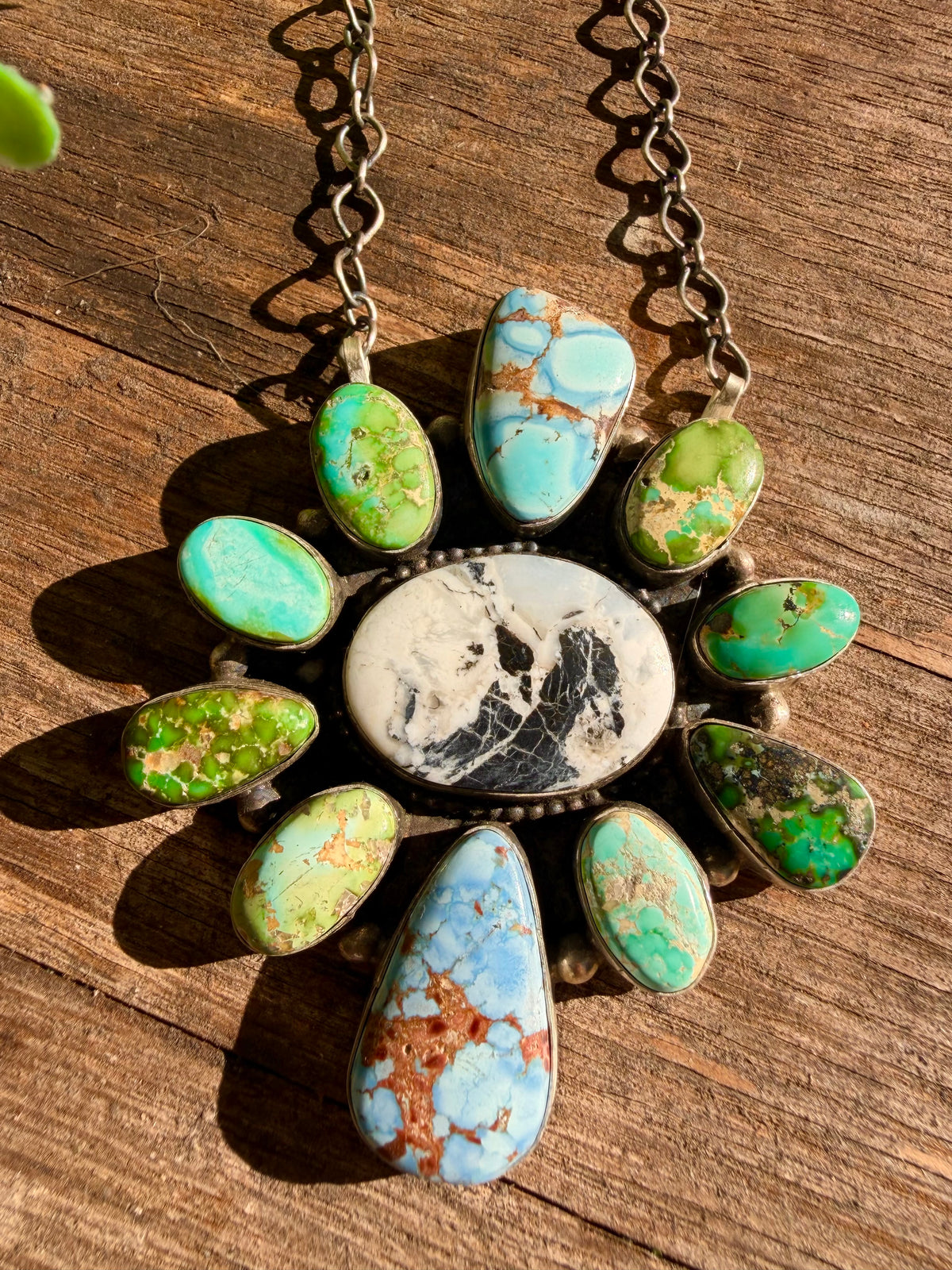 Multi Stone Mega Cluster Necklace