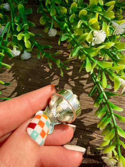 Palomino Variscite Scroll Ring sz 8