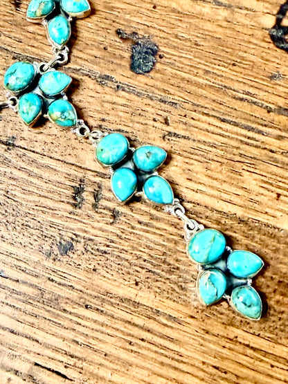 Teardrop Kingman Lariat Necklace