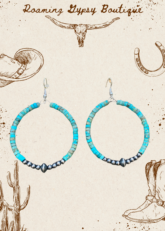 Sterling Silver Pearls Hoop Earrings