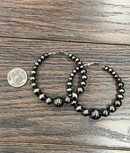 Western Pearl Hoop Earrings
