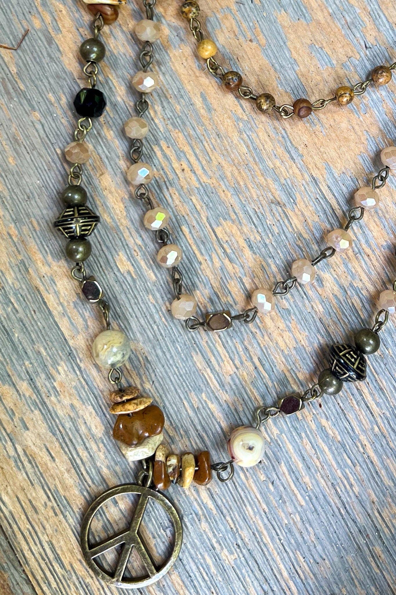 Laurie Beaded Peace Necklace